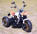 Wielki Motor Chopper Biały, Miękkie Koła, Miękkie Siedzenie/bdl1388