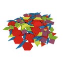 Puzzle drewniane układanka montessori kolorowa mozaika kształty 155 elementów