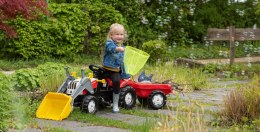 Traktor na pedały STEYR czerwony z łyżką i przyczepą, Rolly Toys rollyKid