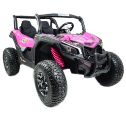 Mega Buggy Sxs Dla 2 Dzieci 2x120w Różowe, Super Moc, Przesuwane Siedzenie, Walizka/bbh028