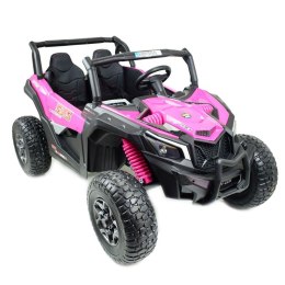 Mega Buggy Sxs Dla 2 Dzieci 2x120w Różowe, Super Moc, Przesuwane Siedzenie, Walizka/bbh028