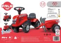 FALK Traktorek Baby Massey Ferguson Czerwony z Przyczepką + akc. Od 1 roku