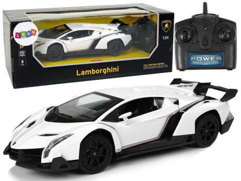 Samochód Zdalnie Sterowany Lamborghini Veneno Białe 1:24,2.4 G Światła