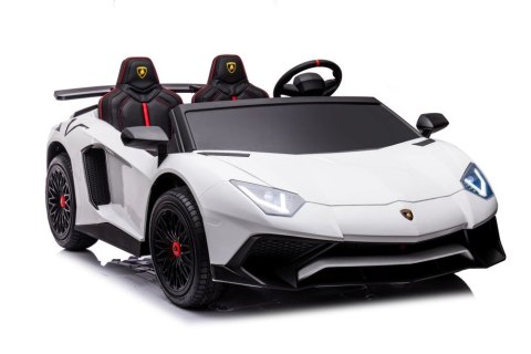 Lamborghini Aventador SV Na Akumulator Biały Dla Dwójki Dzieci XXL - Silnik Bezszczotkowy 24V