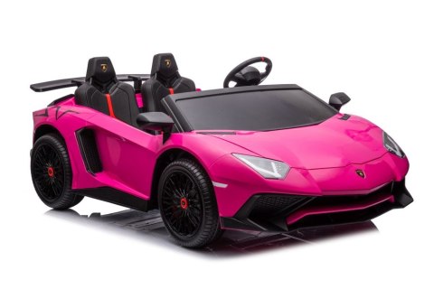 Lamborghini Aventador SV Na Akumulator Różowy Dla Dwójki Dzieci XXL - Silnik Bezszczotkowy 24V