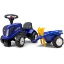 Traktorek Baby New Holland Niebieski z Przyczepką + akc. od 1 roku, Falk