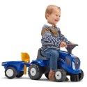 Traktorek Baby New Holland Niebieski z Przyczepką + akc. od 1 roku, Falk