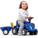 Traktorek Baby New Holland Niebieski z Przyczepką + akc. od 1 roku, Falk