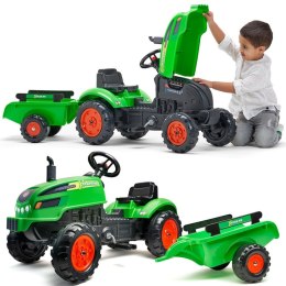 Traktorek X Tractor Zielony z Przyczepką Klakson od 2 Lat, Falk