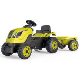 Traktor XL Zielony na Pedały z Przyczepką, SMOBY