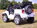 Jeep Na Akumulator A-017 Biały, Miękkie Koła, Miękkie Siedzenie