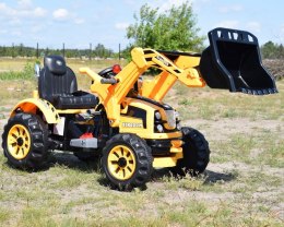 Traktor Na Akumulator Z Łyżką Kingdom Żółty JS328a
