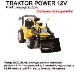 Traktor Na Akumulator Power Żółty Z Łyżką I Pilotem 1005a