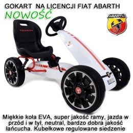 Gokart Na Pedały Fiat Abarth Biały, Koła Eva /pb9388a