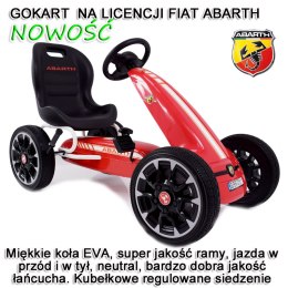 Gokart Na Pedały Fiat Abarth Czerwony, Koła Eva /pb9388a