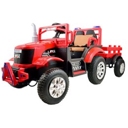 Traktor Na Akumulator Large Z Przyczepą Czerwony SH6688