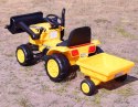 Traktor Na Akumulator Z Przyczepą - JCX Żółty S-617