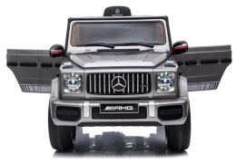 Auto na Akumulator Mercedes G63 AMG Srebrny Lakierowany Otwierane Drzwi