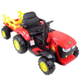 Mega Traktor Na Akumulator Z Przyczepą Czerwony /hl3388