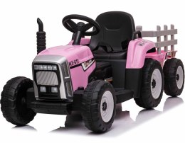 Super Traktor Blow - Na Akumulator Z Przyczepą Różowy, Miękkie Koła, Miekkie Siedzenie, Pilot/xmx611