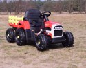 Super Traktor Fast Na Akumulator Z Przyczepą Czerwony, Miękkie Koła, Miękkie Siedzenie, Pilot/jc005